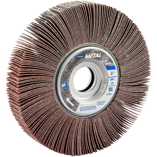Norton Abrasives MH61FW0602681 6" x 1" x 1" Metalite R265 Flap Wheel 80 Grit Aluminum Oxide