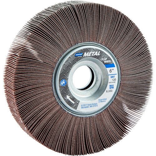 Norton Abrasives MH61FW0602682 6" x 1" x 1" Metalite R265 Flap Wheel 120 Grit Aluminum Oxide