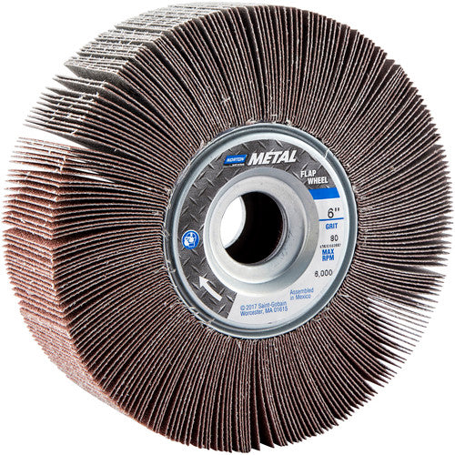 Norton Abrasives MH61FW0602692 6" x 2" x 1" Metalite R265 Flap Wheel 80 Grit Aluminum Oxide