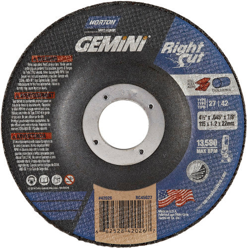 Norton Abrasives MH60040042026 4-1/2X.045X7/8 T27 NOR