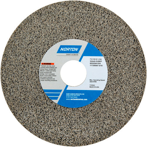 Norton Abrasives MH60070041205 7 x 1/2 x 1-1/4" Toolroom Wheel >4" 32A 46 H VBEP Type 01