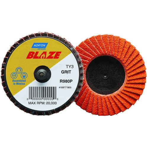 Norton Abrasives MH61D0290148 2" 80 Grit Type TR Blaze Mini Flap Disc