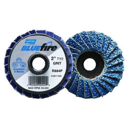 Norton Abrasives MH61D0290175 2" 36 Grit Type TS BlueFire Mini Flap Disc