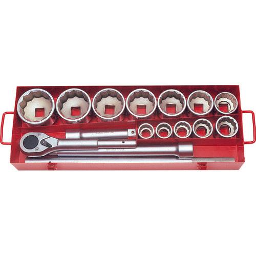 Ko-ken 8225M 1 Sq. Dr. Socket Set   12 point   15 pieces