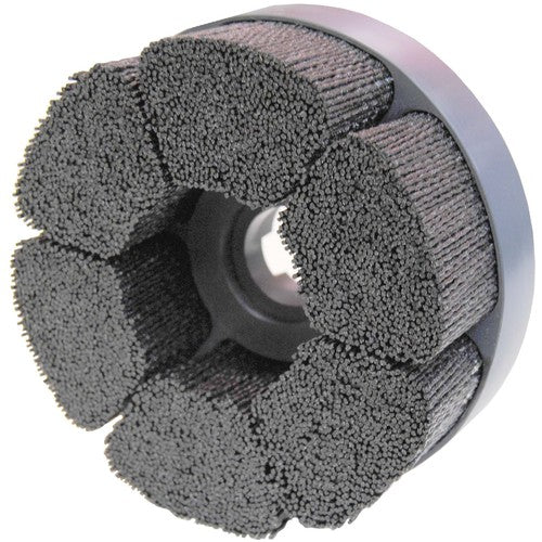 Weiler MK5186117 6" Diameter - Maximum Density Shell-Mill Holder Crimped Filament Disc Brush - 0.055"/80 Grit