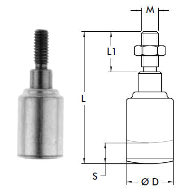 DESTACO 905-M PLUNGER-MATIC ASSEMBLY M8 THREAD