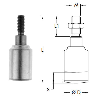 DESTACO 905-M PLUNGER-MATIC ASSEMBLY M8 THREAD