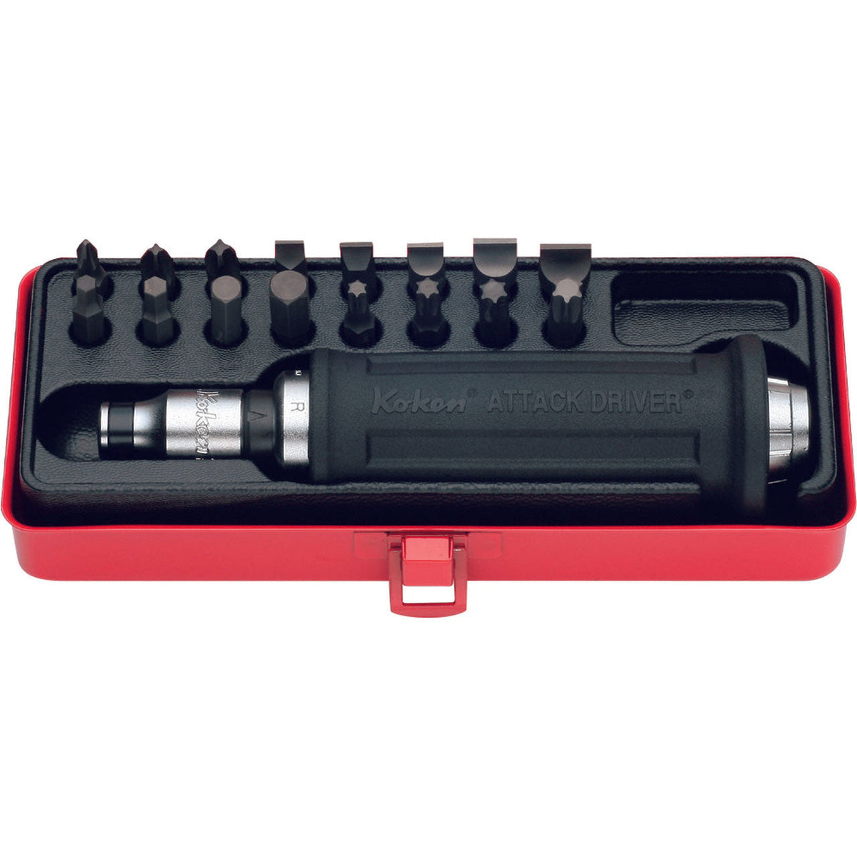 Ko-ken AG112H 1/2 Sq. Dr. Attack Driver Set     Rubber Grip 18 pieces