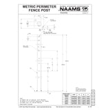 NAAMS Metric Fence Post APF702M