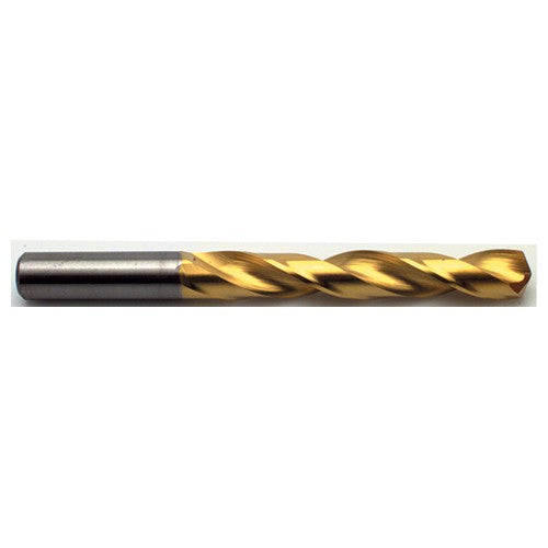 M A Ford AX2702326 11/16" Dia. x 45/64" Shank x 2-1/2" Flute Length x 4-13/16" OAL, 3xD, 142°, AlTiN, 2 Flute, External Coolant, Round Solid Carbide Drill