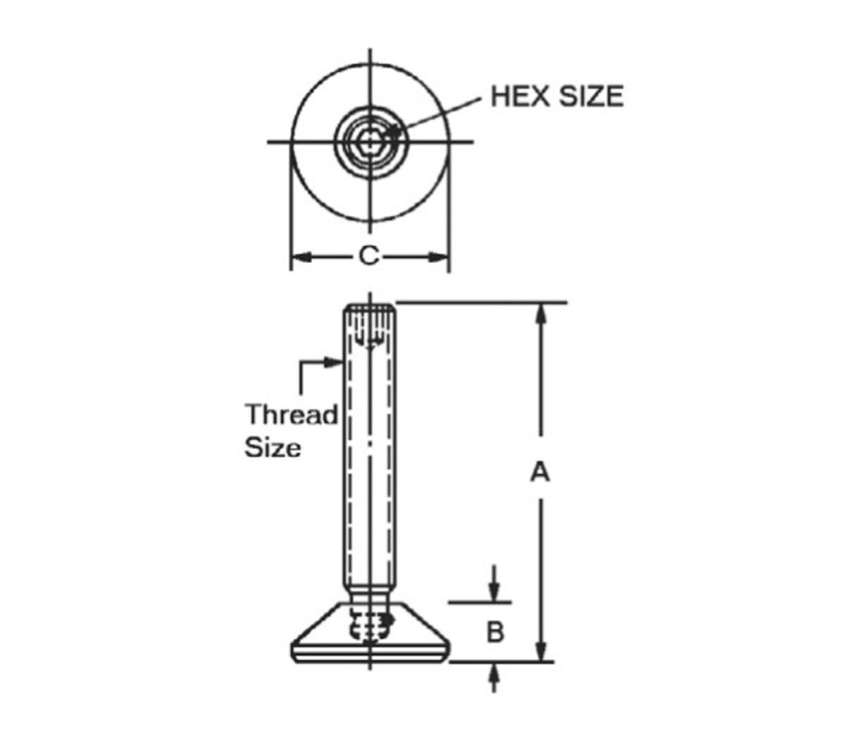 JERGENS CLAMP HEEL, ADJ 3/8-16 X 3 - 47214