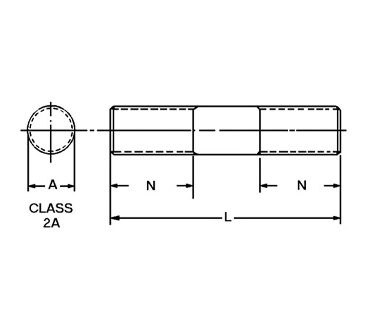 JERGENS STUD, M8 X 65, ALLOY STEEL - 37972