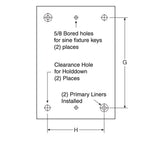 JERGENS FIXTURE PLATE, 9 7/8 X 20, 6.75 X 18 PATTERN, 20MM LINERS - 28741