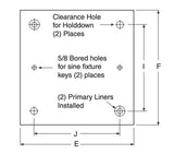 JERGENS FIXTURE PLATE, 9 7/8 X 20, 6.75 X 18 PATTERN, 20MM LINERS - 28741