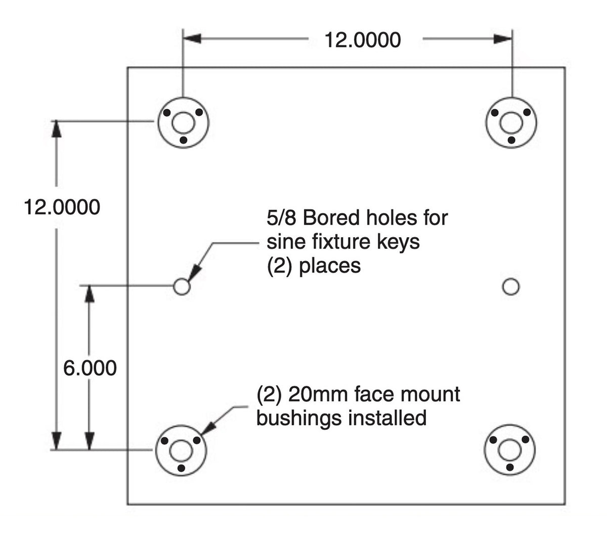 JERGENS SUBPLATE, METRIC 400X400X25, STEEL - 59101