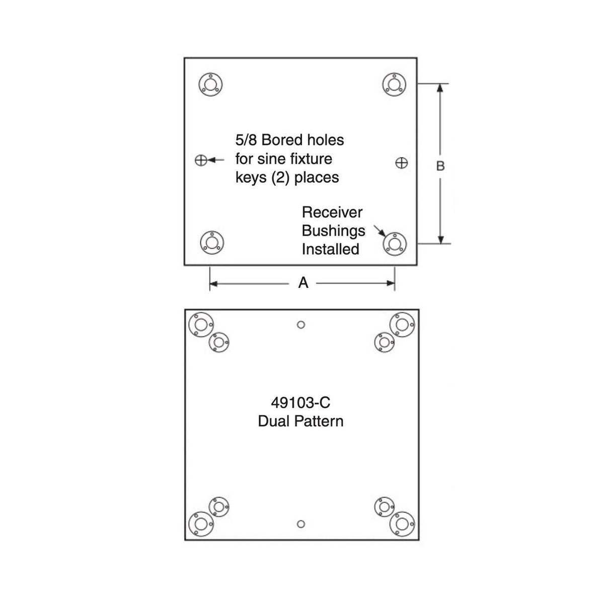 JERGENS SUB PLATE, 400MM STEEL, 20MM BALLOCK,350 X 350 PATTERN - 59102