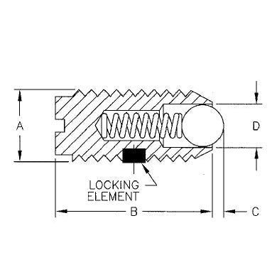 TE-CO 63921X M5 BALL PLUNGER ASSY NO NYLOK