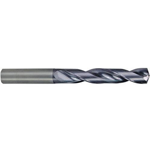 M A Ford AX2702738 1 mm Dia. x 10 mm Shank x 55 mm Flute Length x 103 mm OAL, 5xD, 142°, AlTiN, 2 Flute, Coolant Thru, Round Solid Carbide Drill