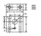JERGENS MOUNTING BRACKET, FOR 2-1/2, DIA CYLINDERS - 60903