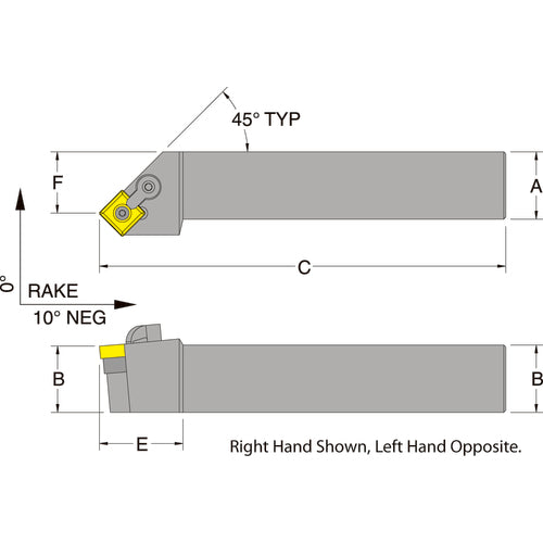 Dorian FL4550580 MSSNR16-4D Tool Holder