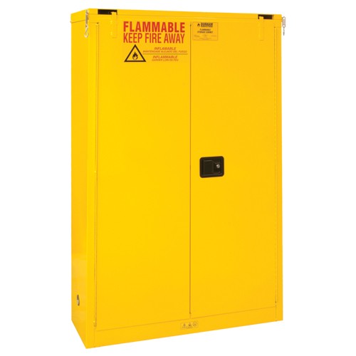 Durham SB551045S50 45 gallon - All Welded - FM Approved - Flammable Safety Cabinet - Self-closing Doors - 2 Shelves - Safety Yellow