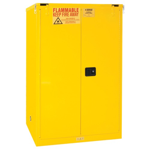 Durham SB551090S50 90 gallon - All Welded - FM Approved - Flammable Safety Cabinet - Self-closing Doors - 2 Shelves - Safety Yellow