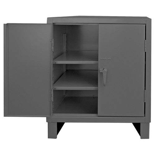 Durham SB5537002S95 36" W, 14 gauge, lockable shelf cabinet, 2 adjustable shelves, recessed door style, gray