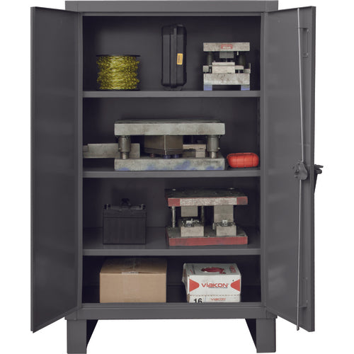 Durham SB5537013S95 36" W - 14 Gauge - Lockable Shelf Cabinet - 3 Adjustable Shelves - Recessed Door Style - Gray