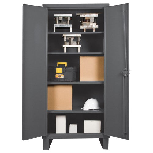 Durham SB5537024S95 36" W - 14 Gauge - Lockable Shelf Cabinet - 4 Adjustable Shelves - Recessed Door Style - Gray