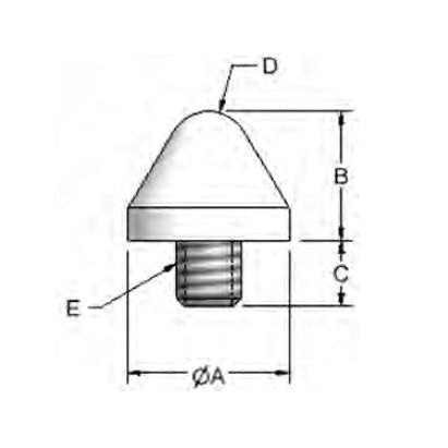 Te-Co 63075 Delrin® Cone M8 X 1.25