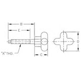 Te-Co 31052 Dog Point Hand Knob Screw 1/2-13