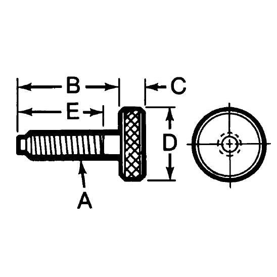 Te-Co 43806 Dog Point Knurled Head Screws 1/4