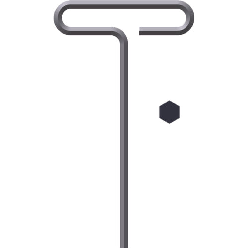 Eklind KM5030190 10 Pieces-3/32"-3/8" T-Handle Style-9" Arm-Hex Key Set with Plain Grip in Stand