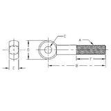 TE-CO 42931 EYE BOLT 1/4-20 X 3