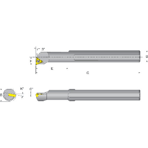 Dorian FL4555632 S16T-STUCR-3 No Coolant Steel Boring Bar