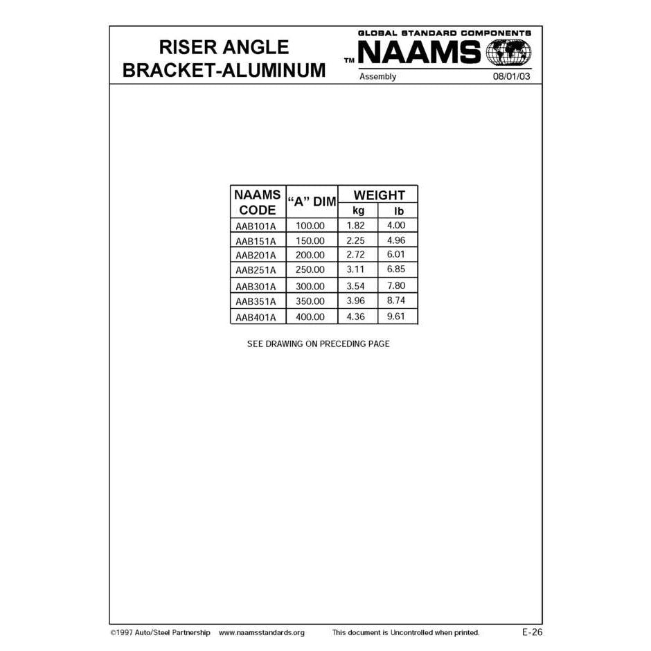 NAAMS Riser Angle Bracket AAB251A – Freer Tool and Supply