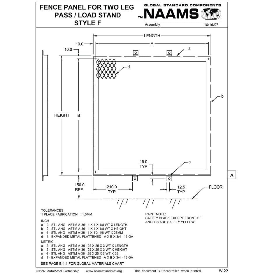 NAAMS Fence Panel ATS2101 THRU ATS2153