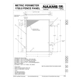 NAAMS Metric Fence Panel APF526M