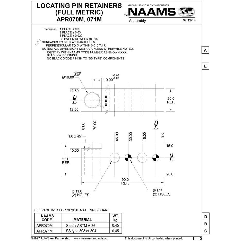 NAAMS Pin Retainer APR070M
