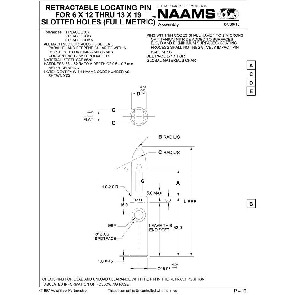 NAAMS Locating Pin APE081R