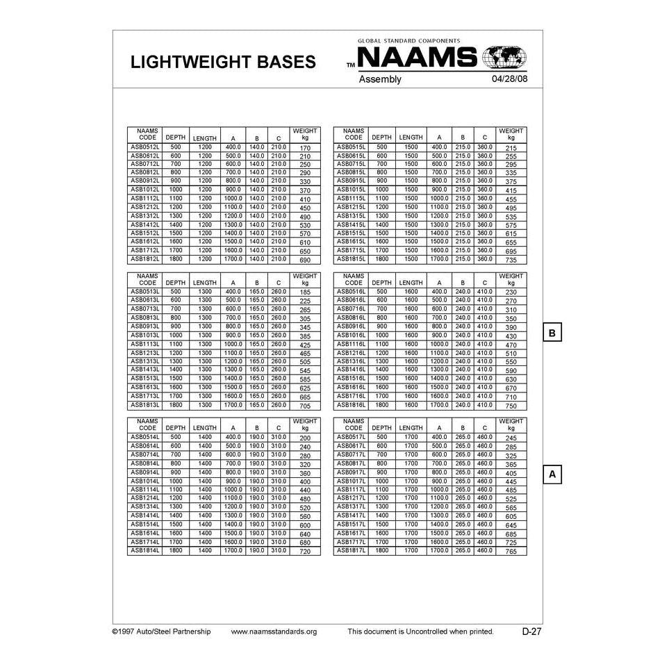 NAAMS Lightweight Base ASB1112L