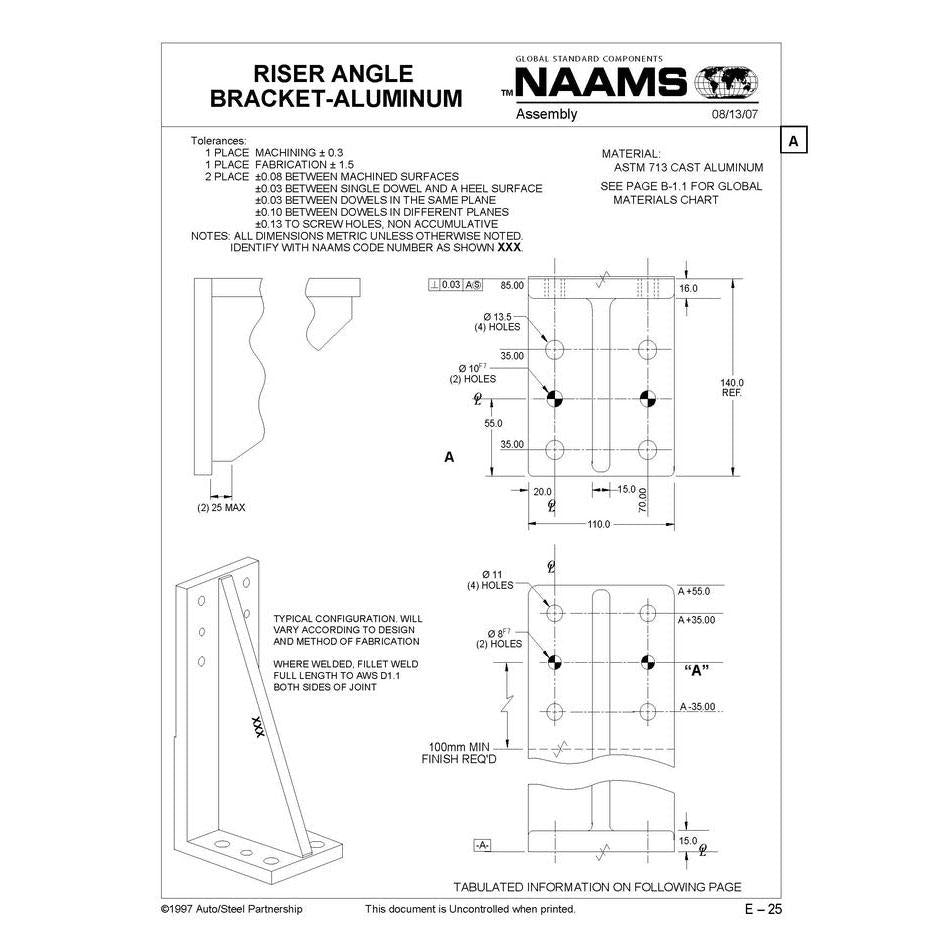 NAAMS Riser Angle Bracket AAB351A