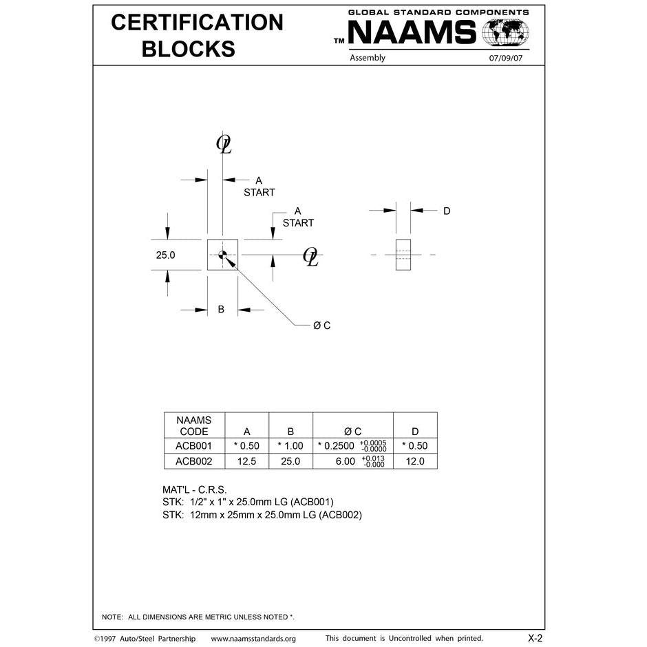 NAAMS Certification Block ACB002