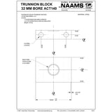 NAAMS Trunnion Block 32mm Bore ACT140