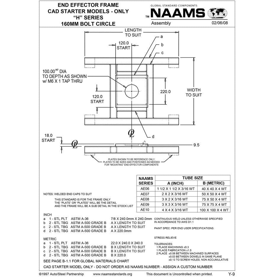NAAMS End Effector Frame AE09