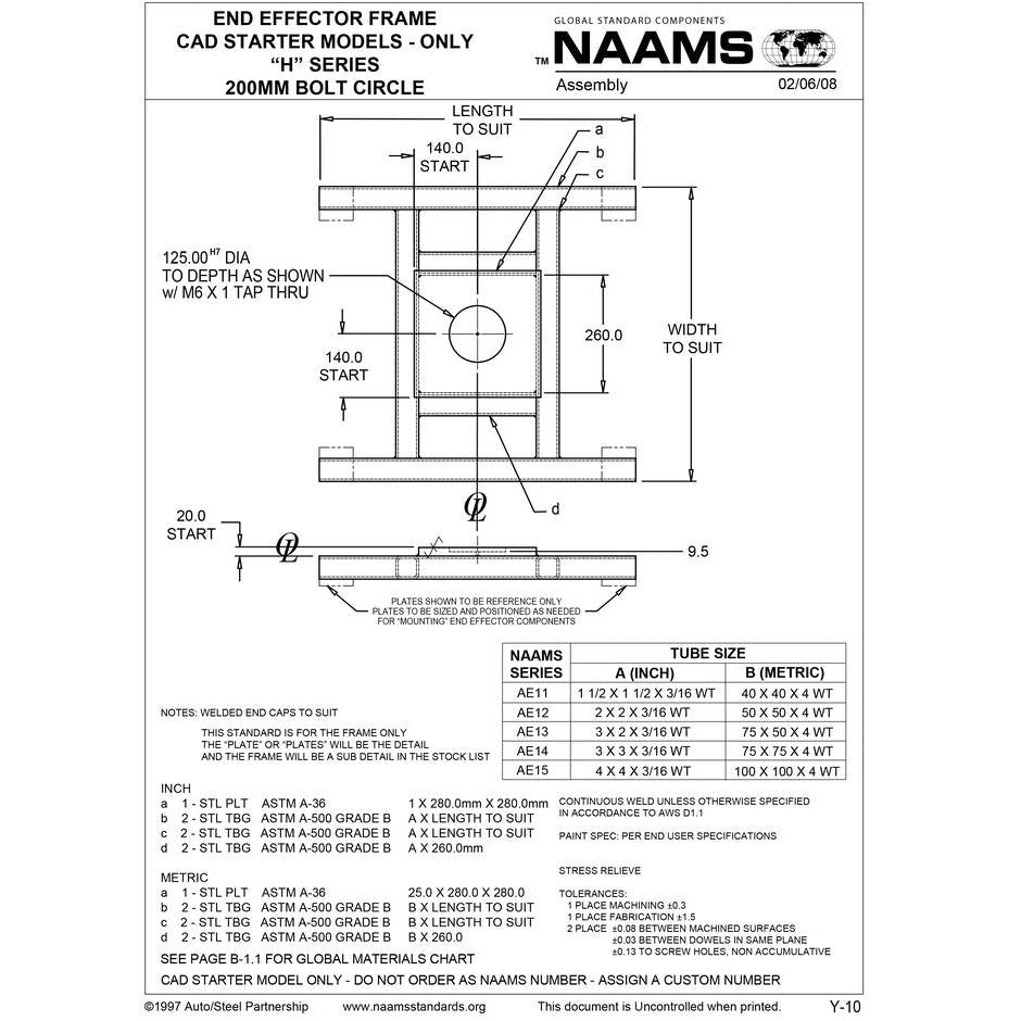 NAAMS End Effector Frame AE14