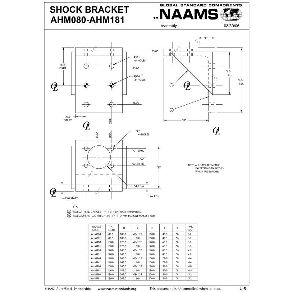 NAAMS Shock Bracket AHM140