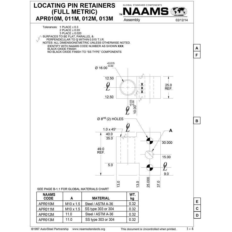 NAAMS Pin Retainer APR013M