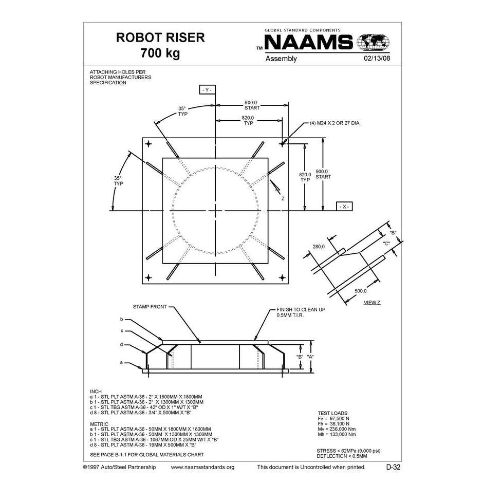 NAAMS Base Robot Riser ARR630