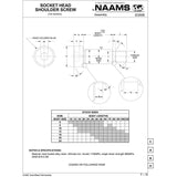 NAAMS Socket Head Shoulder Screw F041622B 16 x 80